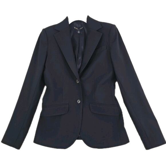 Brooks Brothers~Woman Size 0~ Midniht Blazer Wool Blend Linen Jacket Office Wear - Picture 8 of 16